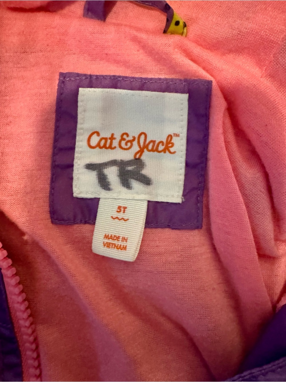 Cat & Jack Pink and Purple Girls' Hooded Jacket - Picture 2 of 2